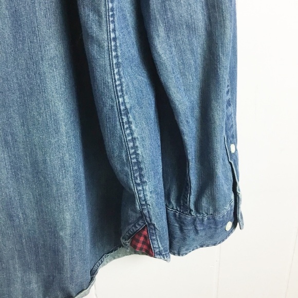 Scotch & Soda Denim Jacket Shirt Size XXL With Floral Pocket Womens - Picture 5 of 5